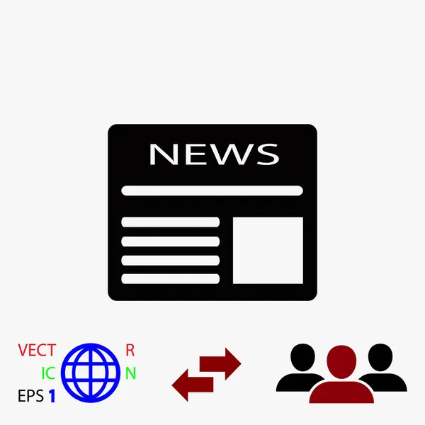 Icono plano de noticias — Vector de stock