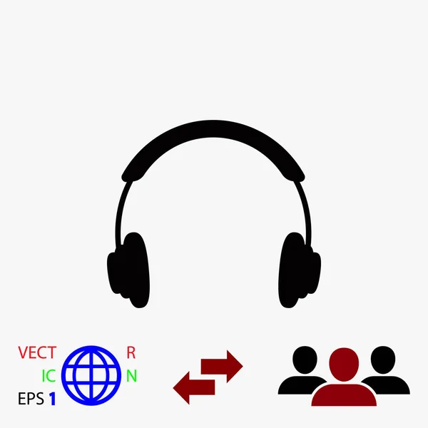 Icono de auriculares vector — Archivo Imágenes Vectoriales