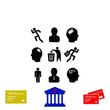 siyah çalışma işadamı simgesi