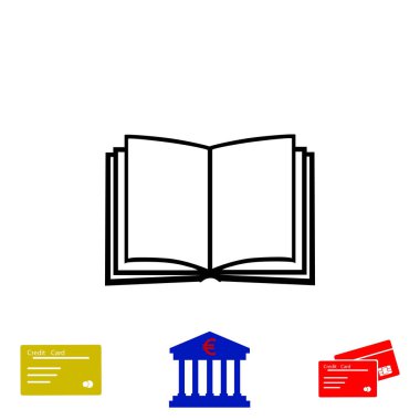 kitap simgesi beyaz arkaplanda izole edildi