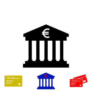 Euro banka vektör simgesi