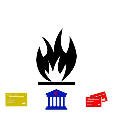 Yangın simge vektör