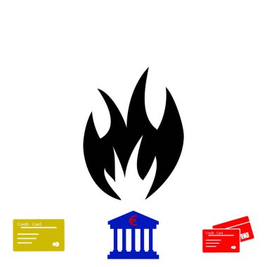 Yangın simge vektör