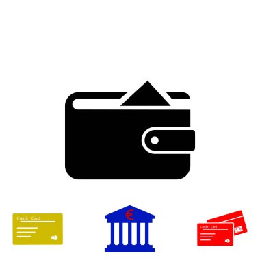 Düz uzun gölge cüzdan simgesi