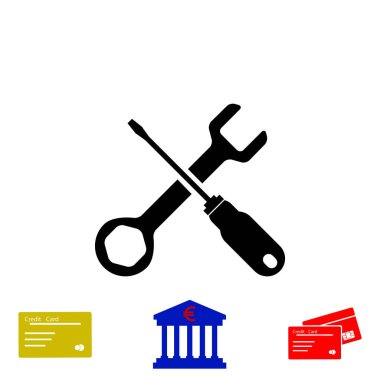 tornavida ve anahtar simgesi