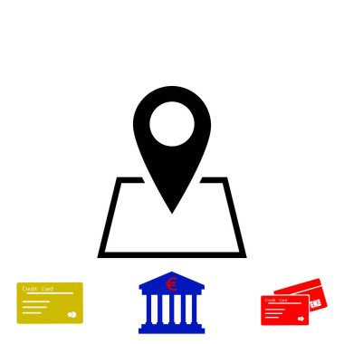 harita simgesi üzerinde toplu iğne