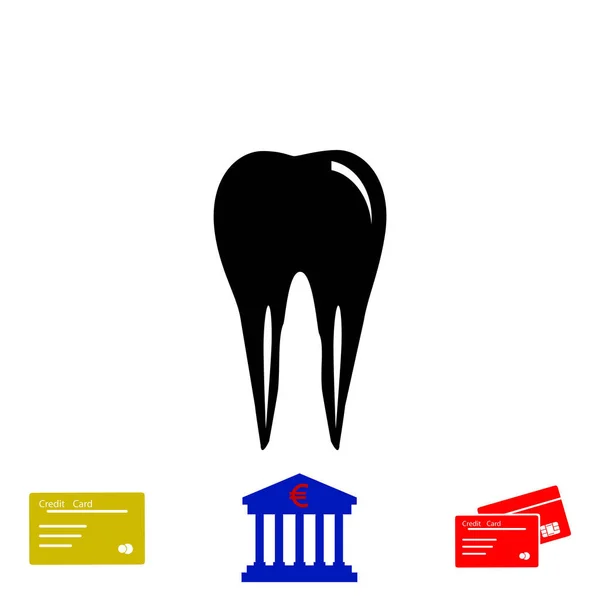 Vetor ícone dente — Vetor de Stock