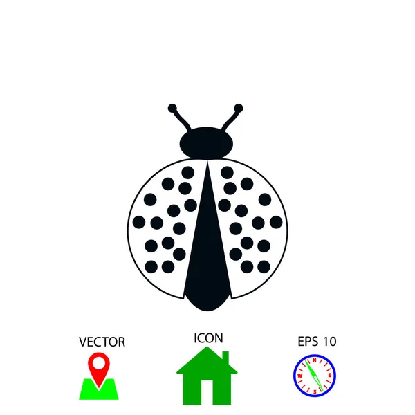 Marienkäfer-Symbolvektor — Stockvektor