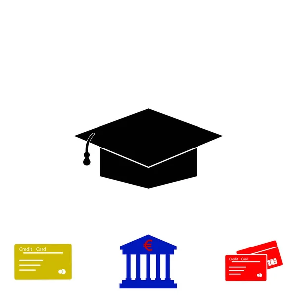 Tapa de graduación icono negro — Vector de stock