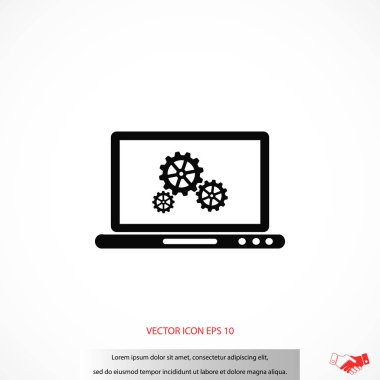 ayar dizüstü simge vektör