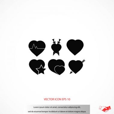 Kalpler simgeler vektör