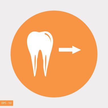 Diş yönü gösterir. simge. vektör