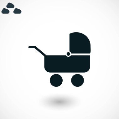 Çocuk arabası simge vektör