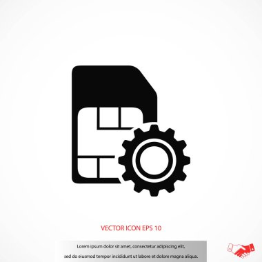 SIM kartı ayarı basit simgesi 