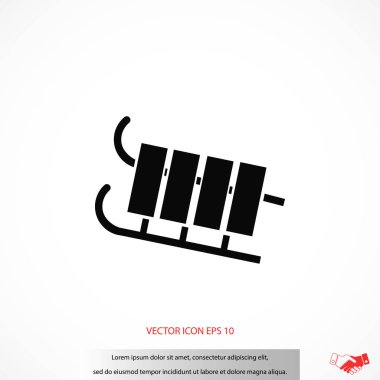 atlı kızak simge vektör