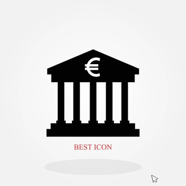 Euro banka vektör simgesi