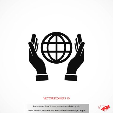 El ele tutuşan dünya - vektör simgesi