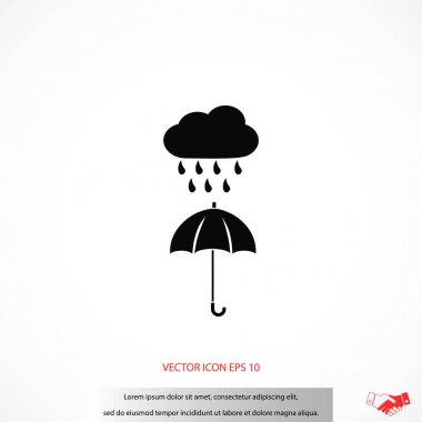 bulut ve şemsiye simgesi