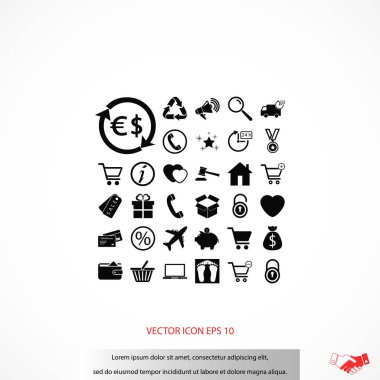 alışveriş simgeler vektör