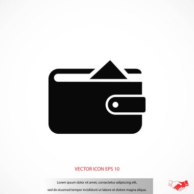 Düz uzun gölge cüzdan simgesi
