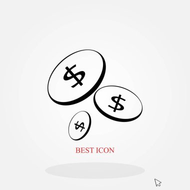 Düz para vektör simgesi 