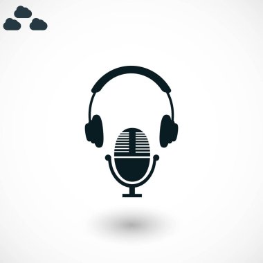  kulaklık ve mikrofon simgesi