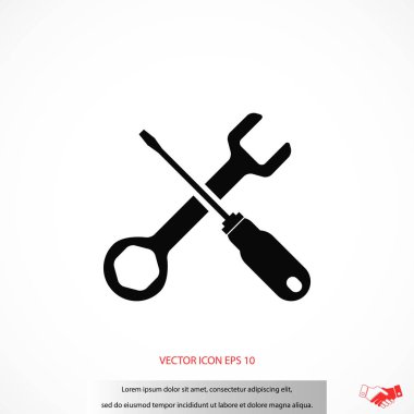 tornavida ve anahtar simgesi