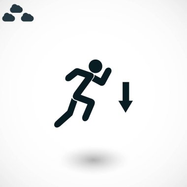 şekil adam ve yön ok simgesi