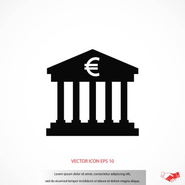 Euro banka vektör simgesi