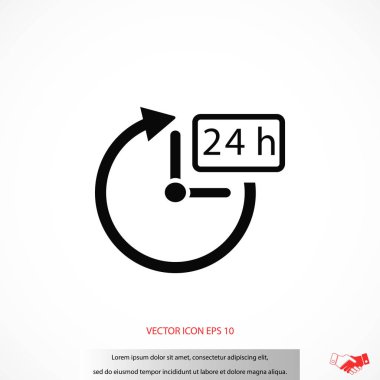 24 saat simge vektör