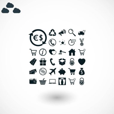 alışveriş simgeler vektör