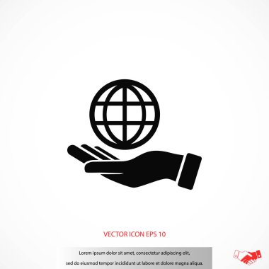 El ele tutuşan dünya - vektör simgesi