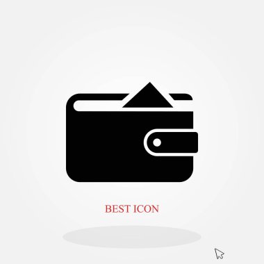 Düz uzun gölge cüzdan simgesi