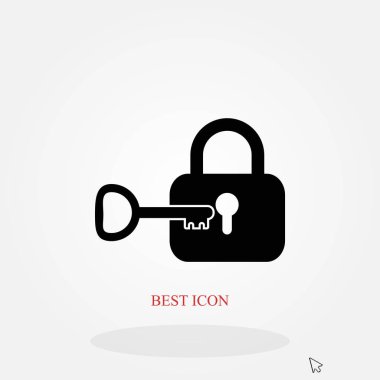 Kilit ve anahtar vektör simgesi