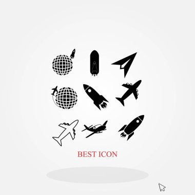 Dünya ve roketler simgesi