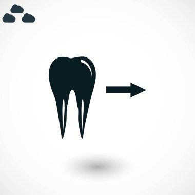 Diş yönü gösterir. simge. vektör