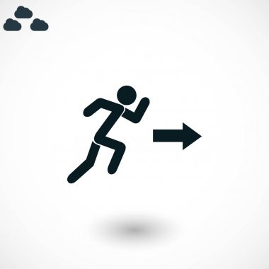  çalışan adam şekil ve yön ok simgesi