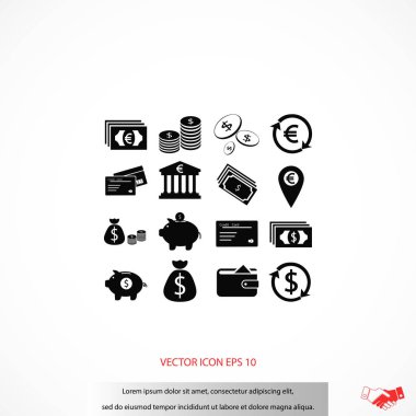 Finans simgeler vektör