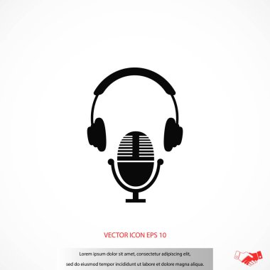  kulaklık ve mikrofon simgesi