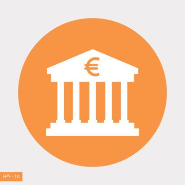 Euro banka vektör simgesi