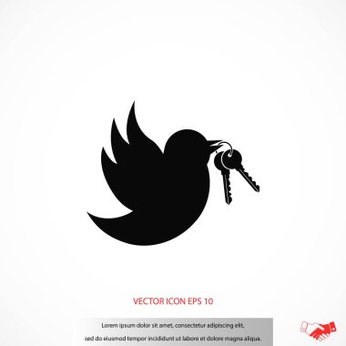  Tuşları simgesi olan kuş