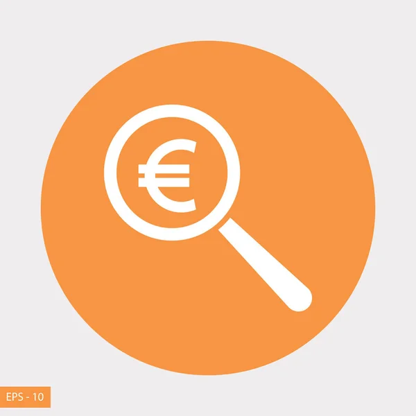 Pictogram zoeken euro geld — Stockvector