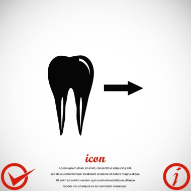 Diş yönü gösterir. simge. vektör