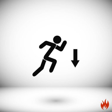 şekil adam ve yön ok simgesi