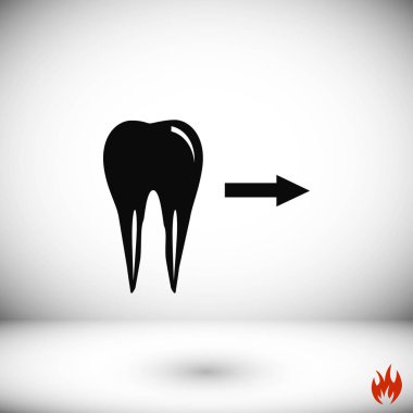 Diş yönü gösterir. simge. vektör