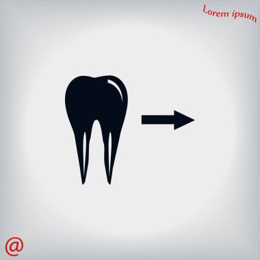 Diş yönü gösterir. simge. vektör