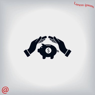 Kaydetme, kumbara vektör simgesi