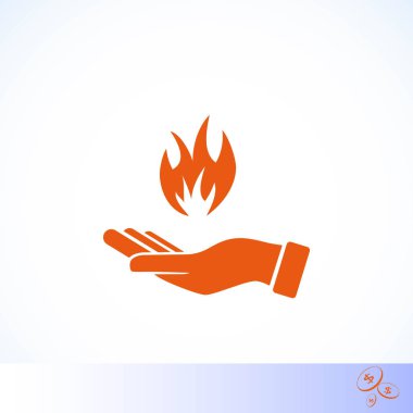 bir yangın simgesi tutan el