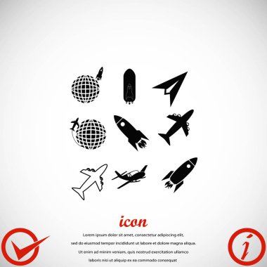 Dünya ve roketler simgesi