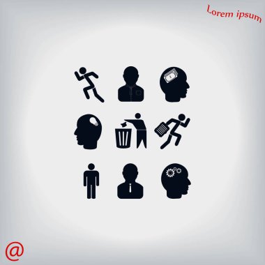 siyah çalışma işadamı simgesi